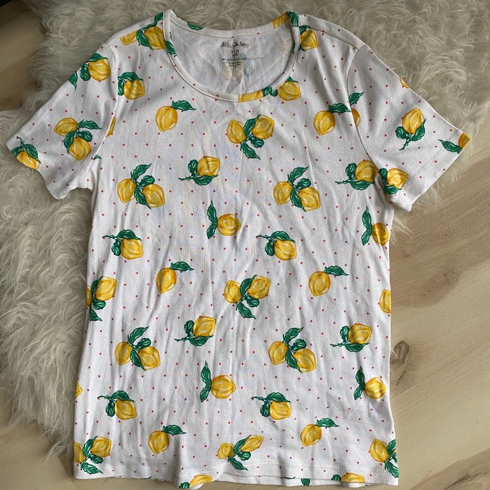 White w/ Pop Lemon All Over Pattern S/CH (4/6) 🍋